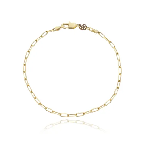 Pulseira Masculina Retangular 2.8 mm Banhado a Ouro 18 k