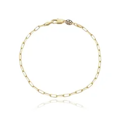 Pulseira Masculina Retangular 2.8 mm Banhado a Ouro 18 k