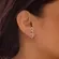 Brinco Earhook  Fileira Zircônia e Corações