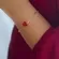 Pulseira Corrente Corzação Pedra Zircônia