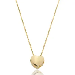 Colar Pingente de Coração Liso: Elegância Vazada