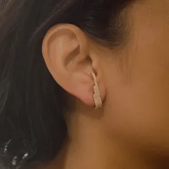 Brinco Earhook Três Fileiras Zircônias