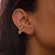 Brinco Piercing Três tiras Pingente Gota