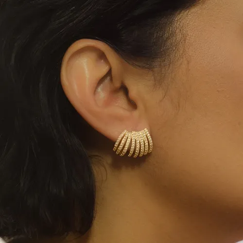 Brinco Ear Oito Fileiras Zircônias