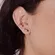 Brinco Earcuff Navetes Coloridas com Piercing