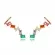 Brinco Earcuff Navetes Coloridas com Piercing