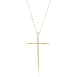 Colar Crucifixo Cravejado Navetes