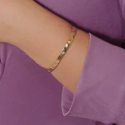 Bracelete Oito Pontos de Luz Banhado a Ouro 18 k