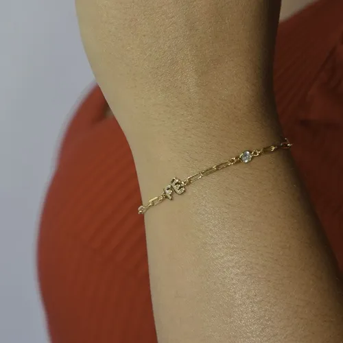 Pulseira Escrita Fé e Ponto de Luz