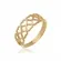 Anel Plus Size Corações Entrelaçados  Banhado a Ouro 18k