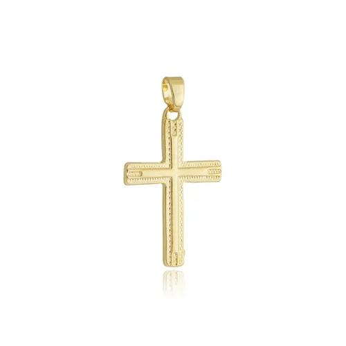 Pingente Cruz Lisa Banhado a Ouro 18 k