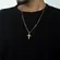 Pingente Cruz Lisa Banhado a Ouro 18 k