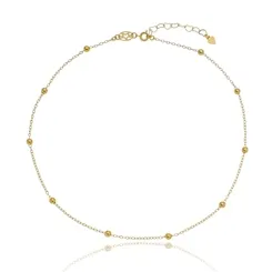 Colar Infantil Bolinhas Lisas Banhado a Ouro 18 k