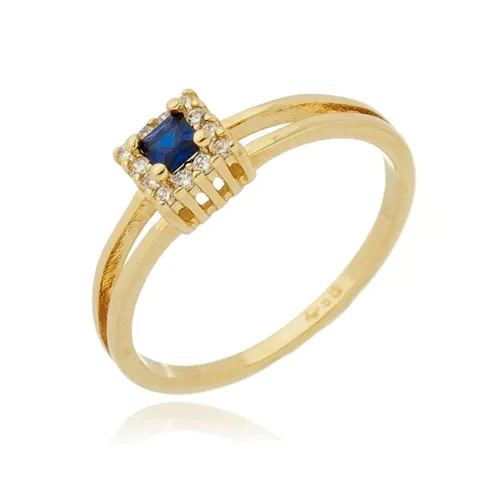 Anel Formatura Quadrado Banhado a Ouro 18 k