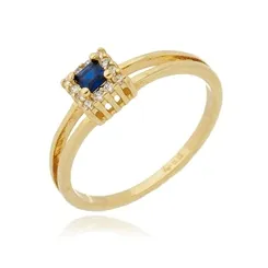 Anel Formatura Quadrado Banhado a Ouro 18 k