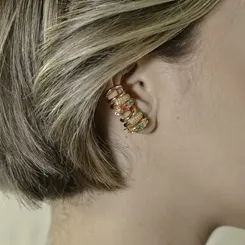 Brinco Earcuff Zircônias e Navetes