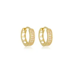 Brinco Argola Articulada Zircônias P - 3 MM